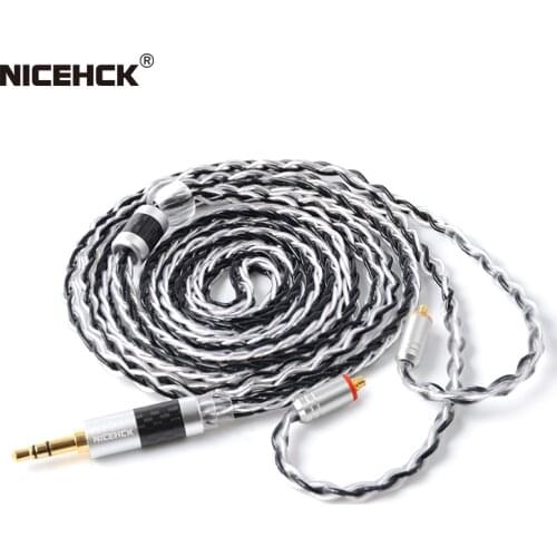 NiceHCK 8 Core Silver Plated Earphone Upgrade Cable 3.5/2.5/4.4mm MMCX/2Pin For ZST AS10 ZS10 C10 CA4 C12 C16 DB3 BL-03 BL-05