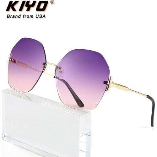 KIYO Brand 2020 New Women Polygonal Sunglasses Metal Classic Sun Glasses High Quality UV400 Driving Eyewear 8978