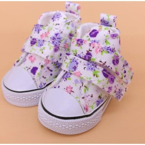 Tilda 5.5cm Canvas Sneakers For Minifee Paola Reina Dolls,Floral Shoes for Corolle Doll 1/4 Spring Sneakers Dolls Accessories