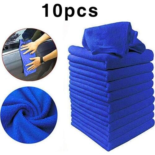 10PCS M25x25CM Car Wash Microfiber Towel Car Cleaning Drying Cloth Car Care Cloth Detailing Car Wash Towel Never Scratch