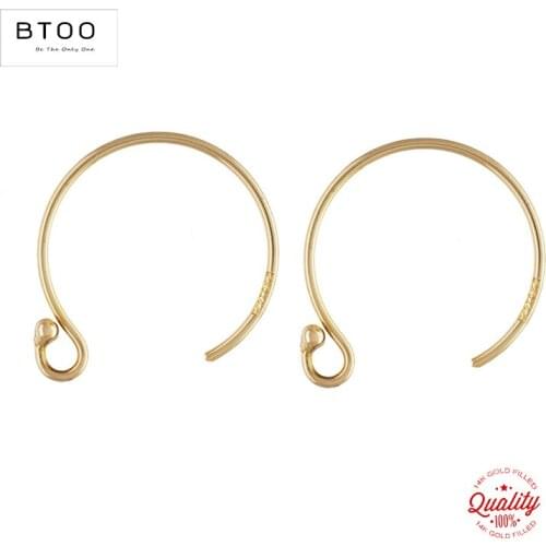 14K Gold Filled 13MM Circle Ball End Ear Wire Gold Ear Wire for Jewelry Making Handmde Earrings Accessories Clasps for Jewelry