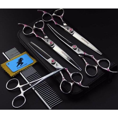 "7.0inch Professional Premium Sharp Edge Dog PET Grooming Scissors SHEARS Pet Scissors Set Technicolor Stainless Steel Type Size