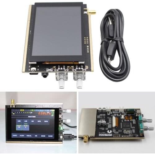 Malahit DSP SDR Radio Receiver 50KHz-250MHz 400MHz to 2GHz Shortwave Radio Receiver AM, SSB (LSB USB), NFM, WFM, CW Black