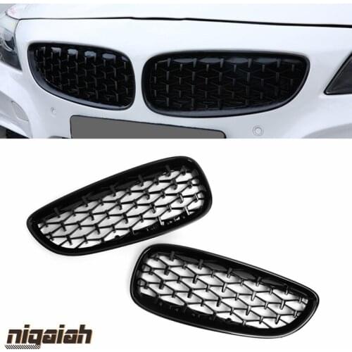 For BMW Z4 E89 2009-2016 Kidney Grille Diamond Style Front Bumper Grille Front Face Mesh Black & Chrome Z4 Roadster E89 30i 35i