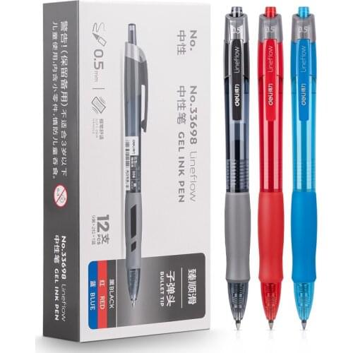 Retractable Gel Pens Black ink 3PCS/Lot 0.5mm smooth writing Home Office School Stationery Gel Ball Pen