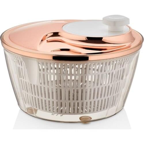 Mutfak Salata Kurutucusu Füme ve Bakır Renk 1. Sınıf Plastik Malzeme Mutfak Gereçleri Malzemeleri Araçları Kapaklı Süzgeçli