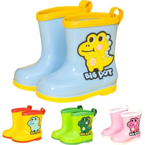 Rain Shoes Toddler Infant Kids Baby Girls And Boys Cute Cartoon Dinosaur Rain Boots Fashion Kids Rainboots Сапоги Резиновые Дети