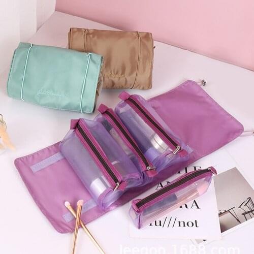 Four-in-one Detachable Cosmetic Organizer Portable Large-Capacity Folding Travel Makeup Storage Bag Skin Care for Small Things