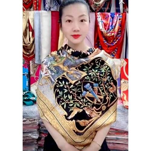 16MM Real Silk Scarf For Women Square Spring Winter Summer écharpe Shawl Luxury Brand Big Large Lady Hijab 100% Silk Scarf 140