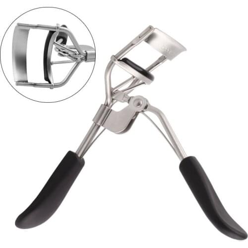 Professional Makeup Eyelash Curler Mental Eyelashes Tweezers Clip Tools Lash Curler with Silicone Replacement Pads