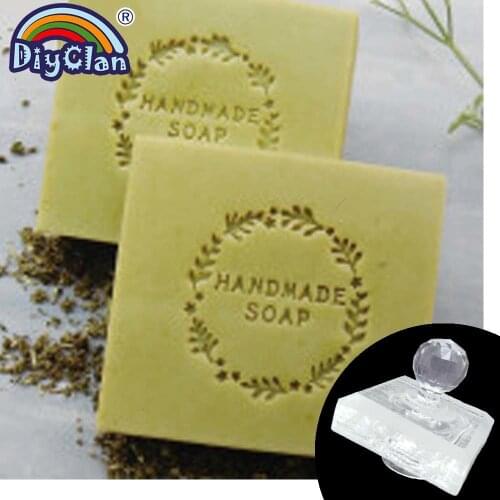 Olive Branch Soap Stamp For Handmade Soap Making Transparent Resin Leaf Pattern Natural Soap Seal With Handle Chapters Tools