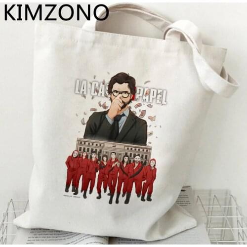 La Casa De Papel shopping bag shopper cotton canvas recycle bag bag boodschappentas bolsa compra bolsas reutilizables sac tissu