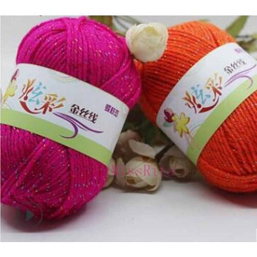 Knitted DIY 100g Thin Wholesale Wool Crochet Knitting HandCraft Gold thread Soft Yarn NEW Quality Multi Coloured