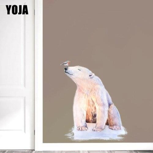 YOJA 42.5×50.3CM Watercolor Painting Polar Bear Childrens Bedroom Wall Stickers Mural Home Accessories 8WS0254