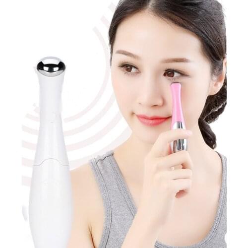 1PC New Portable Electric Eye Massage Pen Device Dark Circle Facials Vibration Thin Face Magic Stick Anti Bag Pouch & Wrinkle