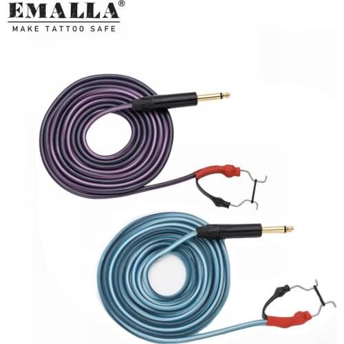 1PCS Tattoo Blue/Purple Clip Cord Silicone Soft Wire Tattoo Clip Cord For Tattoo Machine Gun Tattoo Power Supplies Free Shipping