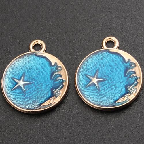 10pcs Champagne Gold Color Zinc Alloy Moon And Star Charms Pendants Diy Jewelry Findings Accessories Wholesale A2379