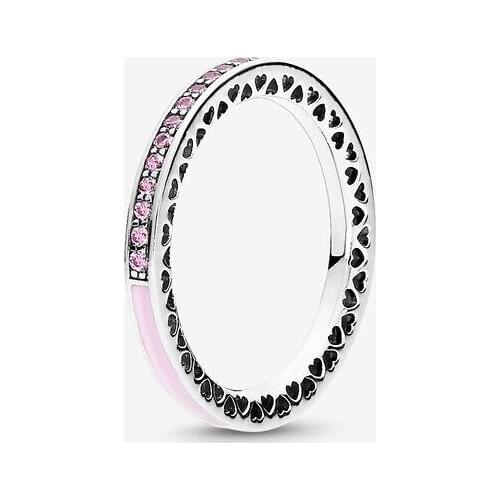 100% 925 Sterling Silver Radiant Hearts Rings for Women Wedding Party Ring Fashion Jewelry Gift Bijoux Wholesale