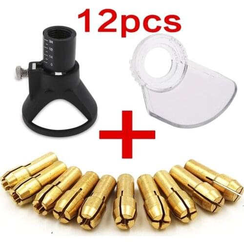 12pcs Dremel Mini Drill Rotary Accessories with Drill Locator Dremel Brass Chuck Dremel Shield For Electric Drill Mini Drill