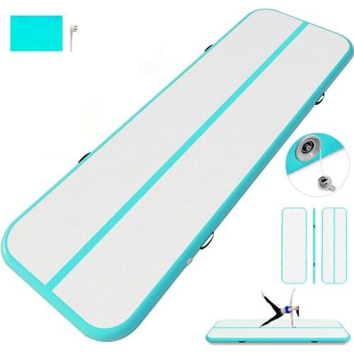 16Ft Air Track Inflatable Airtrack Floor Tumbling Gymnastics Mat Training Pump