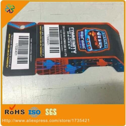 3000pcs/lot)custom size plastic combo cards/special shape custom combo cards with barcode