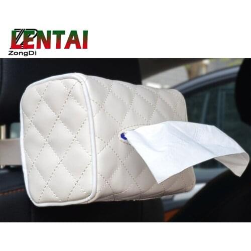 LENTAI 1PC Car Hanging Tissue Paper Box Paper holder For Seat Leon Ibiza Opel Astra H J G Insignia Vectra C Audi A4 B6 B8 B7 A3