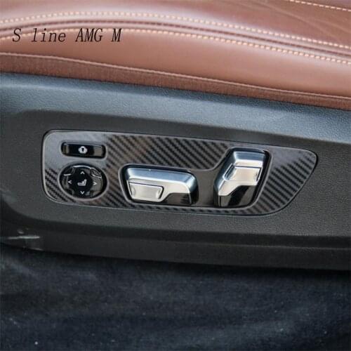 Car Styling For BMW X5 G05 Carbon fiber Seat adjustment buttons Panel switch trim decoration Stickers Interior Auto accessories