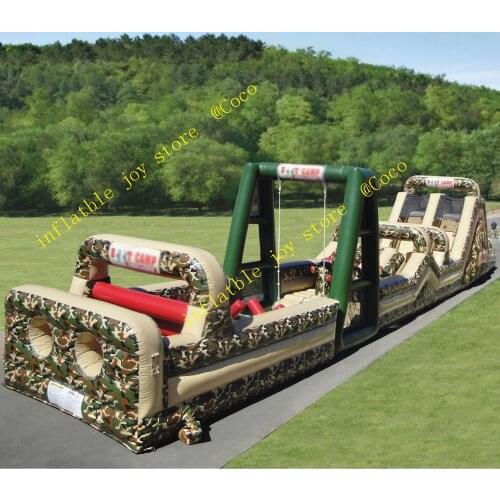 Free ship to sea port,60ft long Inflatable obstacle,18m Commercial giant outdoor running challenge inflatable obstacle course