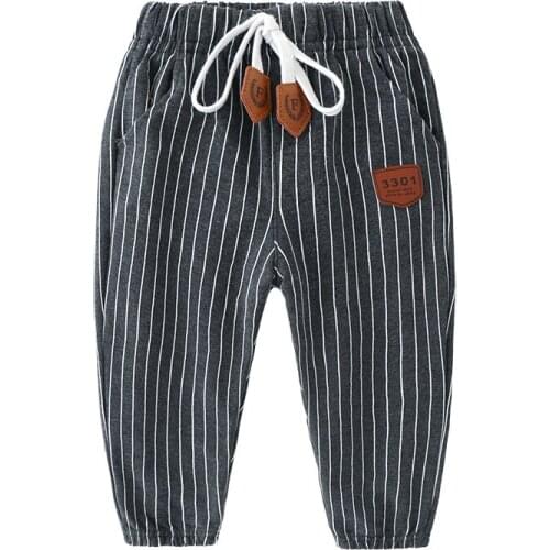 DIMUSI Boys Cotton Pants Long Spring stripes washed 100% frenum Panties cargo pants Children Girls casual pants Kids BC247