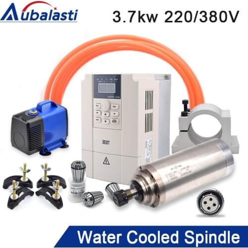 3.7kw Spindle CNC Router Spindle Motor 220V 380V Machine Tool Spindle ER20 Dia100mm Inverter 4kw For CNC Milling Router Machines