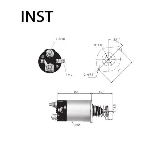 ELECTROMAGNETIC SWTICH SOLENOID FOR 24V 7.0KW 28180-1260 1350-1O1-00X9 2718 2330899003 135009820X9 135010100X9 SSW3171FX