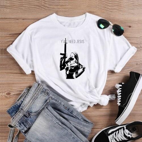 Y'all need jesus Sister T-Shirt 100% Cotton funny unisex women tumblr grunge graphic Fashion quote vintage casual tshirt top tee