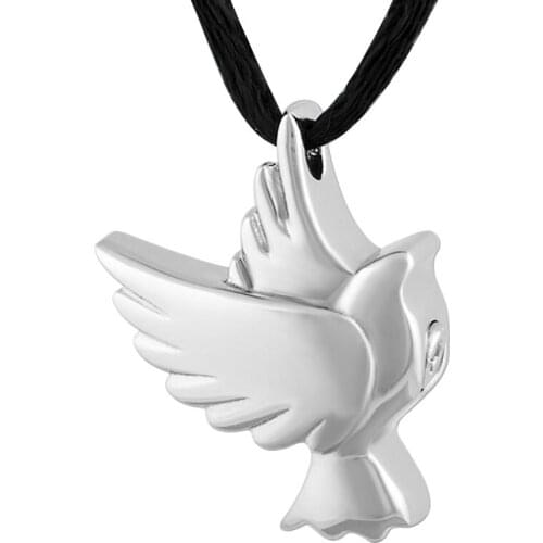 IJD8658 Never Fade 316L Stainless Steel Peace Dove Cremation Necklace jewelry Hold Animal Ashes Keepsake Memorial Pendant Women