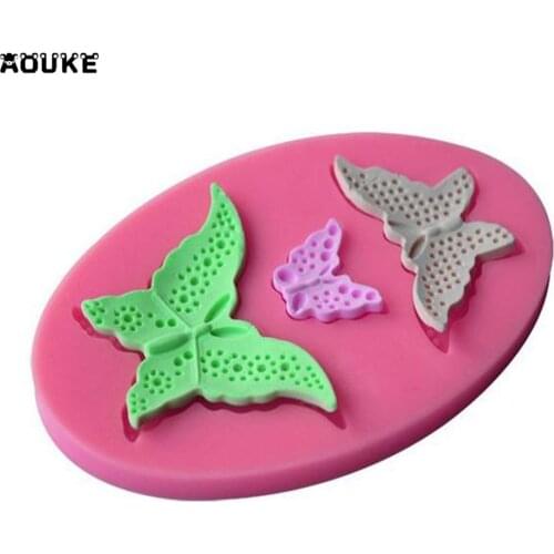 DIY Tools for Cake Decoration Large/Medium/Small Butterfly Hollow out Liquid Silicone Mold Pastry mould Pudding Soap Molds