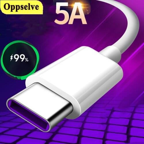 0.5m 1m 2m USB-C Data Cord 5A Fast Charging Phone Wire Cable for Huawei P30 P40 Mate Pro Lite Samsung Galaxy S21 S20 Note 10 9