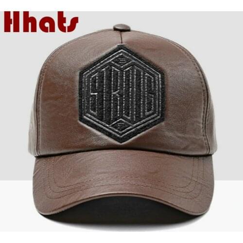 PU Snapback Baseball Cap For Men Adjustable Faux leather Winter Cap Male Vintage Trucker Cap Outdoor Sports Hip Hop Mens Hat