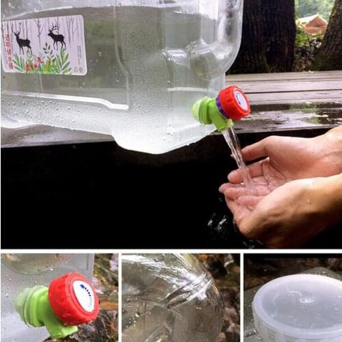 12L Portable Outdoor Camping Car Water Carrier Bucket Canister Storage Container with Handle & Water Tap for Parties Picnic BBQS