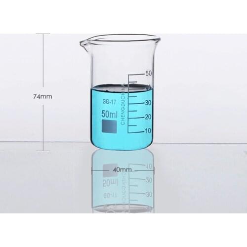 Laboratory Glass Beaker Tall Form Glass Measuring Beaker Graduated High Borosilicate Glass Measuring Cup 50ml