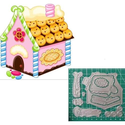 106*96mm Snacks Biscuit New Metal Cutting Dies Gingerbread House Cut Die Christmas Cake Scrapbook Paper Craft Stencils Dies