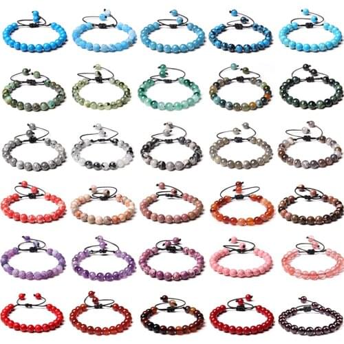 Fashion Multicolor Natural Stone Braided Braclets For Women Men Agat Jades Reiki Crystal Quartzs Bracelet&Bangle Energy Jewelry