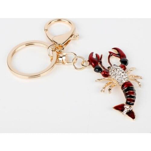 Fashion Scorpion Cute Pendant Crystal Charm Keyring Keychain Party Wedding Birthday Creative Gift For Women Purse Car Key