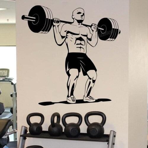 Gym Wall Decals Workout Svg Athletic Gym Muscle Logo Fitness Beast Barbell Bodybuilding Wall Sticker Vinyl Art Room Decor B248