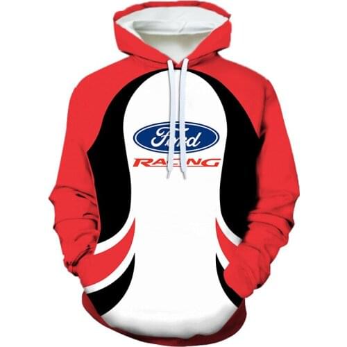 2021 The new spring and autumn trend mens Ford car logo 3D printing pattern hoodie mens clothing around Harajuku