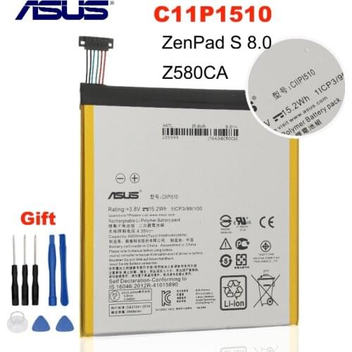 Original ASUS C11P1510 Tablet Battery For ASUS ZenPad S 8.0 Z580CA 4000mAh High Capacity + free tools