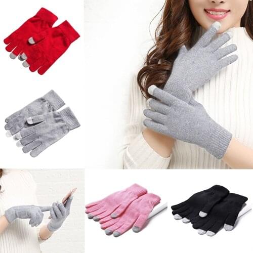Non-Scratch Touch Screen Gloves Knit Anti-pilling Unisex Warm Thick Miits Sweat Proof Game Controller Gloves Home Phone Tools