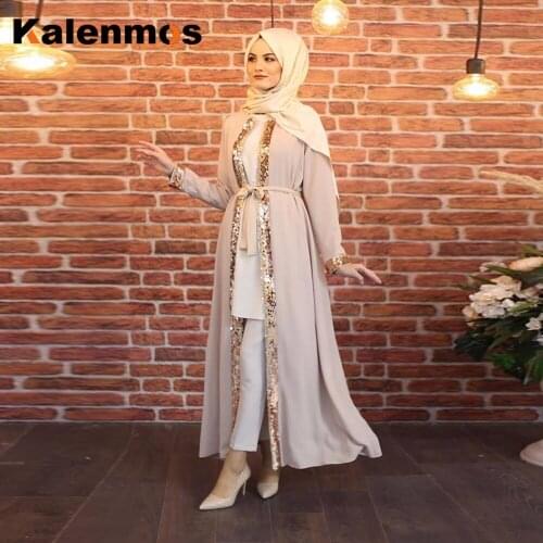 Ramadan Eid Muslim Hijab Dress Abaya Dubai Cardigan Open Abayas for Women Kaftan Islamic Clothing Robe Longue Femme Musulmane