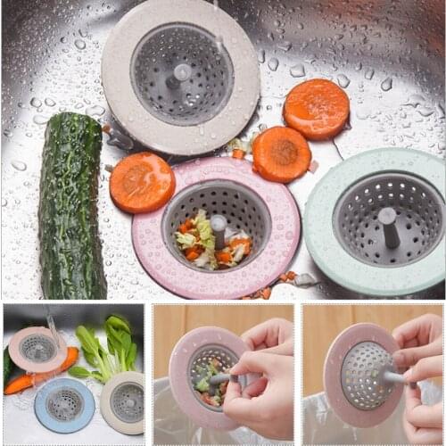 4 Color Portable Silicone Sink Strainers Floor Drain Plug Sewer Filter Mesh Hair Catcher Universal Kitchen Bathroom Accessories