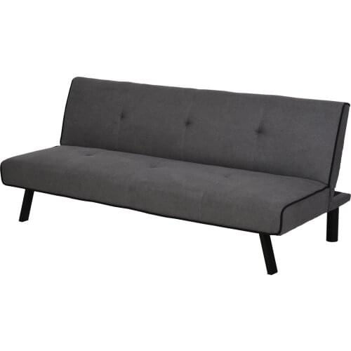 HOMCOM sofa bed design 2 in 1 folding fabric upholstery with velvety touch raised legs 170x76x72,5 cm Gray