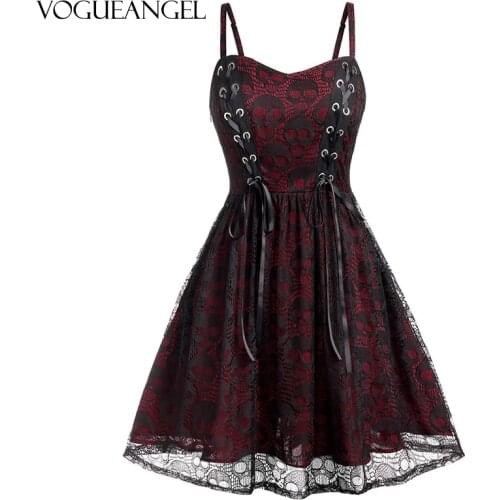 Plus Size Women Black Knee Length Dress Gothic Skull Animal Print Cami Dress Casual Halloween Aesic Vintage Female Dress Femme