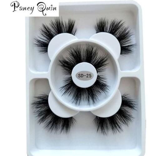 2021 New 3 pairs natural false eyelashes long makeup 3d mink fake lashes eyelash extension mink eyelashes for beauty Wholesale